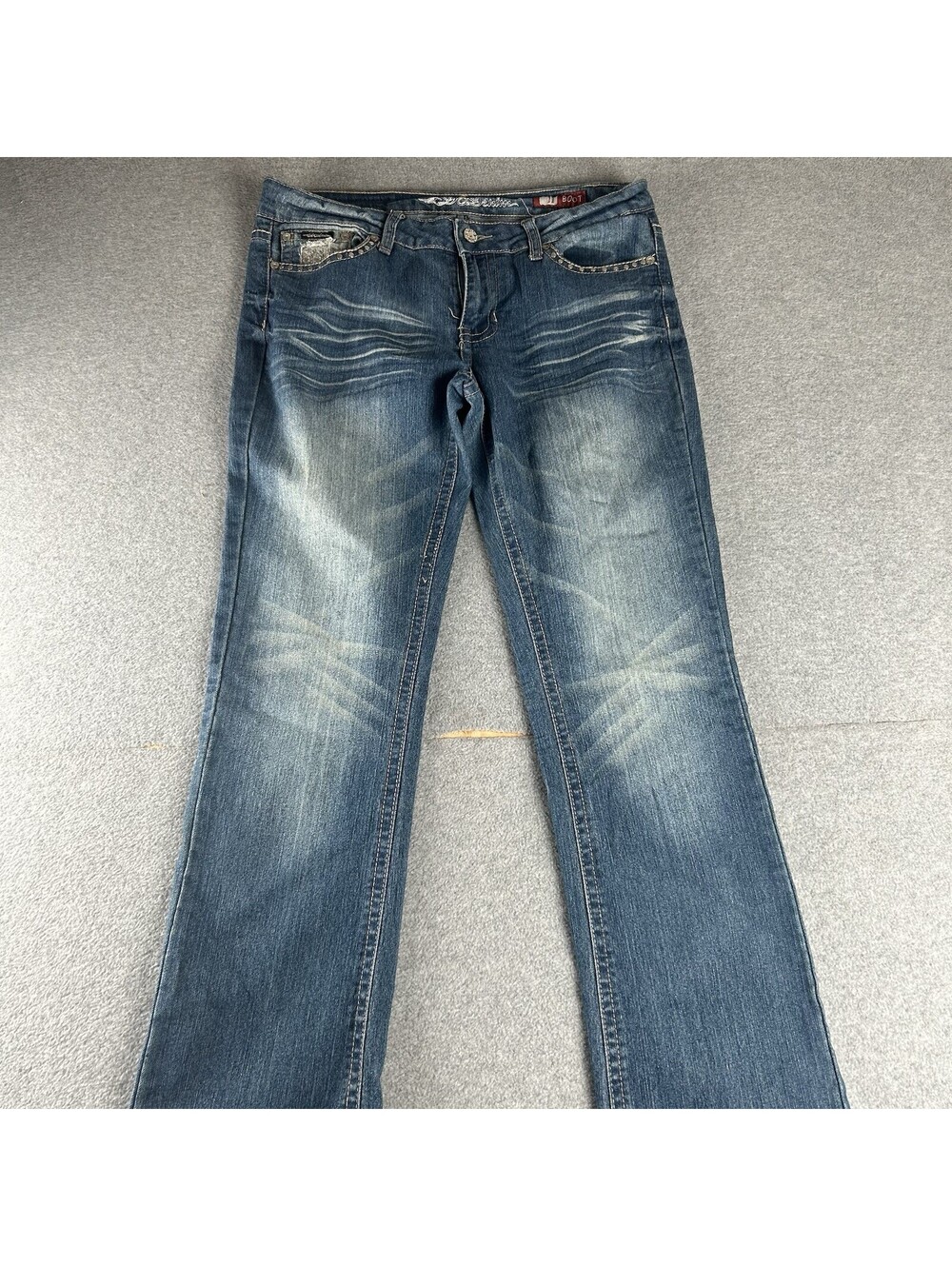 Do Denim Women Straight‎ Ripped Designs Jeans Blue Size 11
